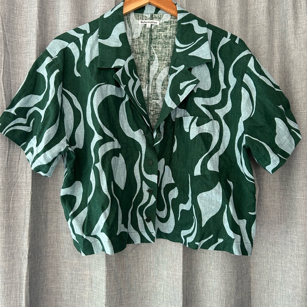 Reformation Linen Camp Shirt BNWOT